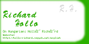 richard hollo business card